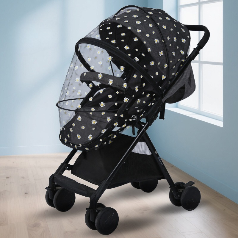 Baby Nursery Trolley - Universelles Moskitonetz mit Gänseblümchenmuster für Kinderwagen,