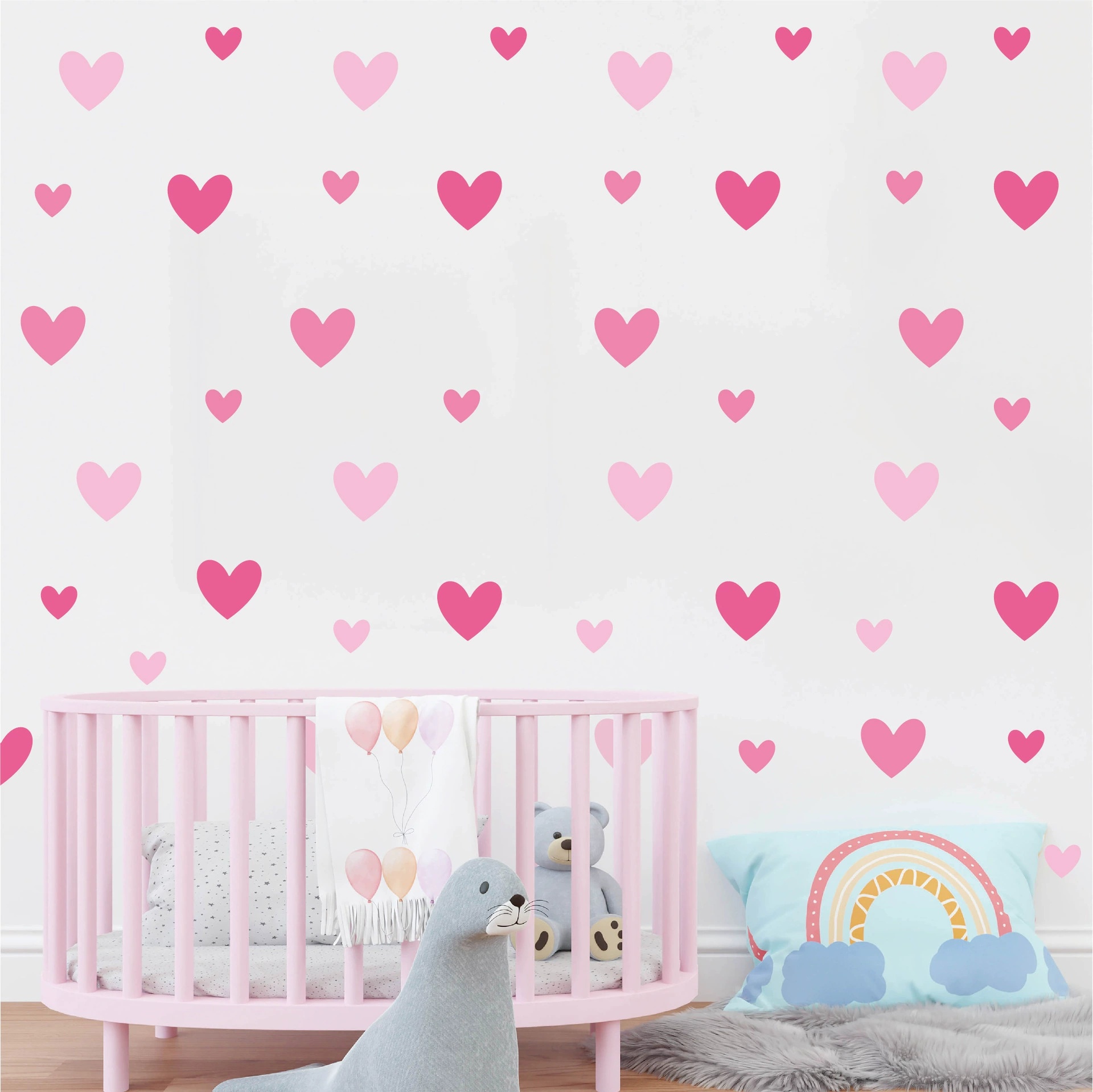 170 Stück = 10 Blatt rosa Herz – Baby Girl Nursery Quotes Bewertung und Preis
