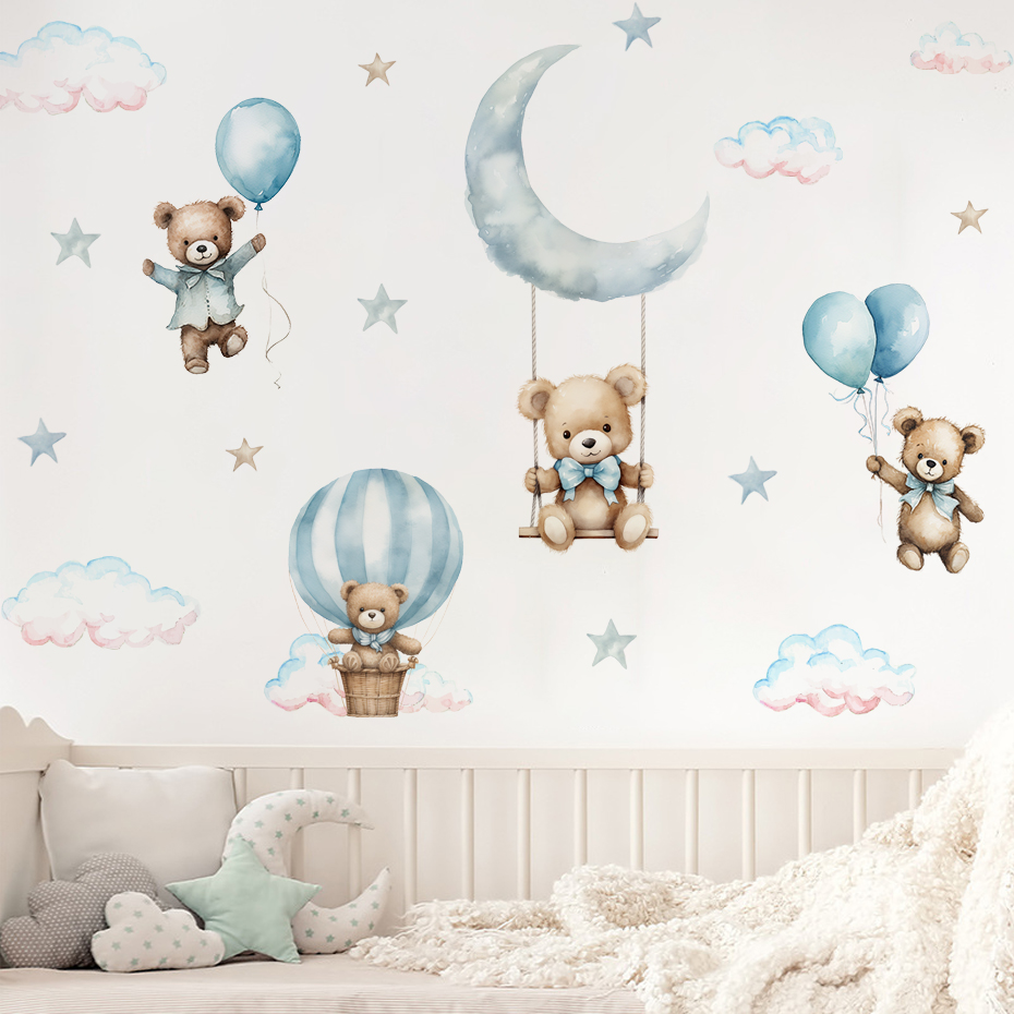 Aquarell Bär Heißluftballon Wo – Baby Nursery Boy Bewertung und Preis