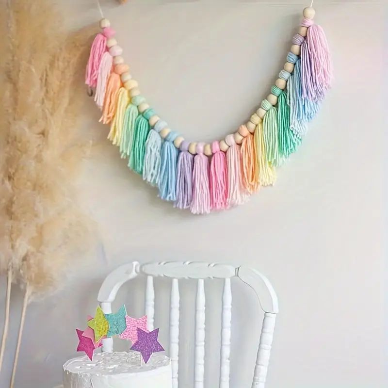 1pc Boho Bunte Regenbogen Quas – Baby Nursery Decor Girl Bewertung und Preis